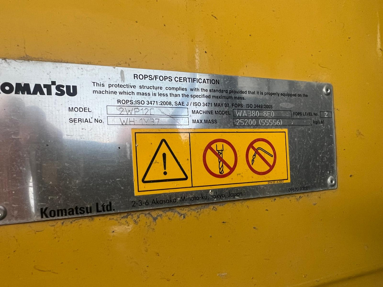 Wheel loader KOMATSU WA 380-8E0