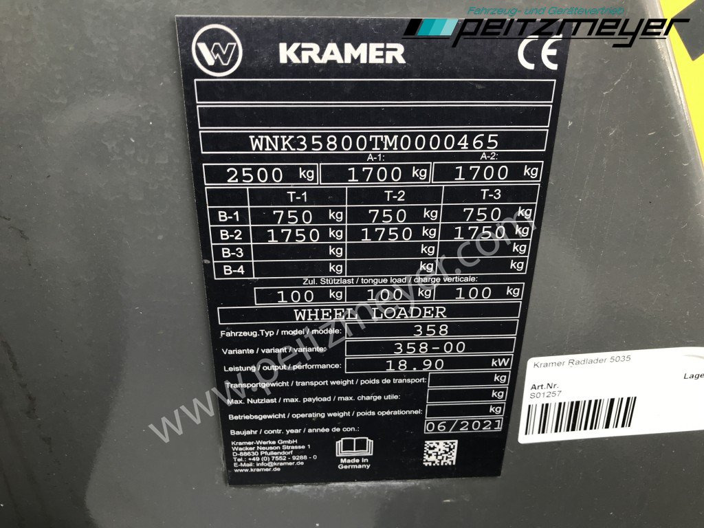 Wheel loader KRAMER RADLADER 5035 / 358 Schaufel+Palettengabel