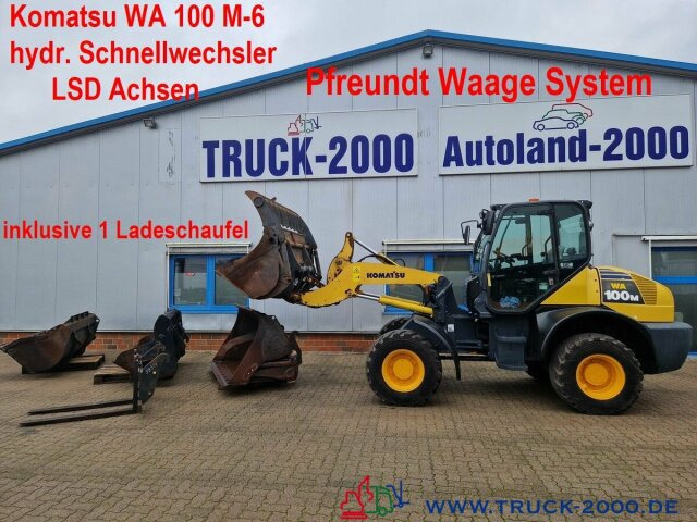 Wheel loader Komatsu WA 100 M6 inkl.Pfreundt Waage+*3x Schaufel+Gabel