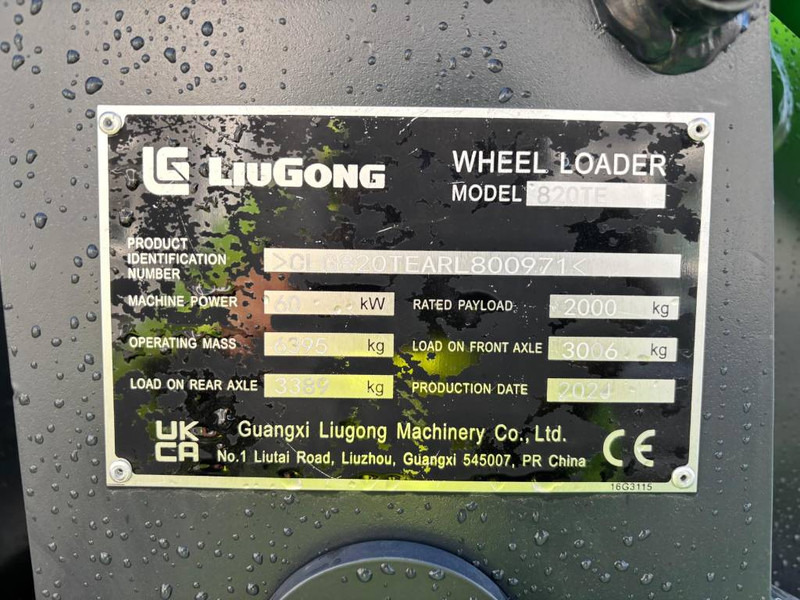 Wheel loader LIUGONG 820 TE Electric