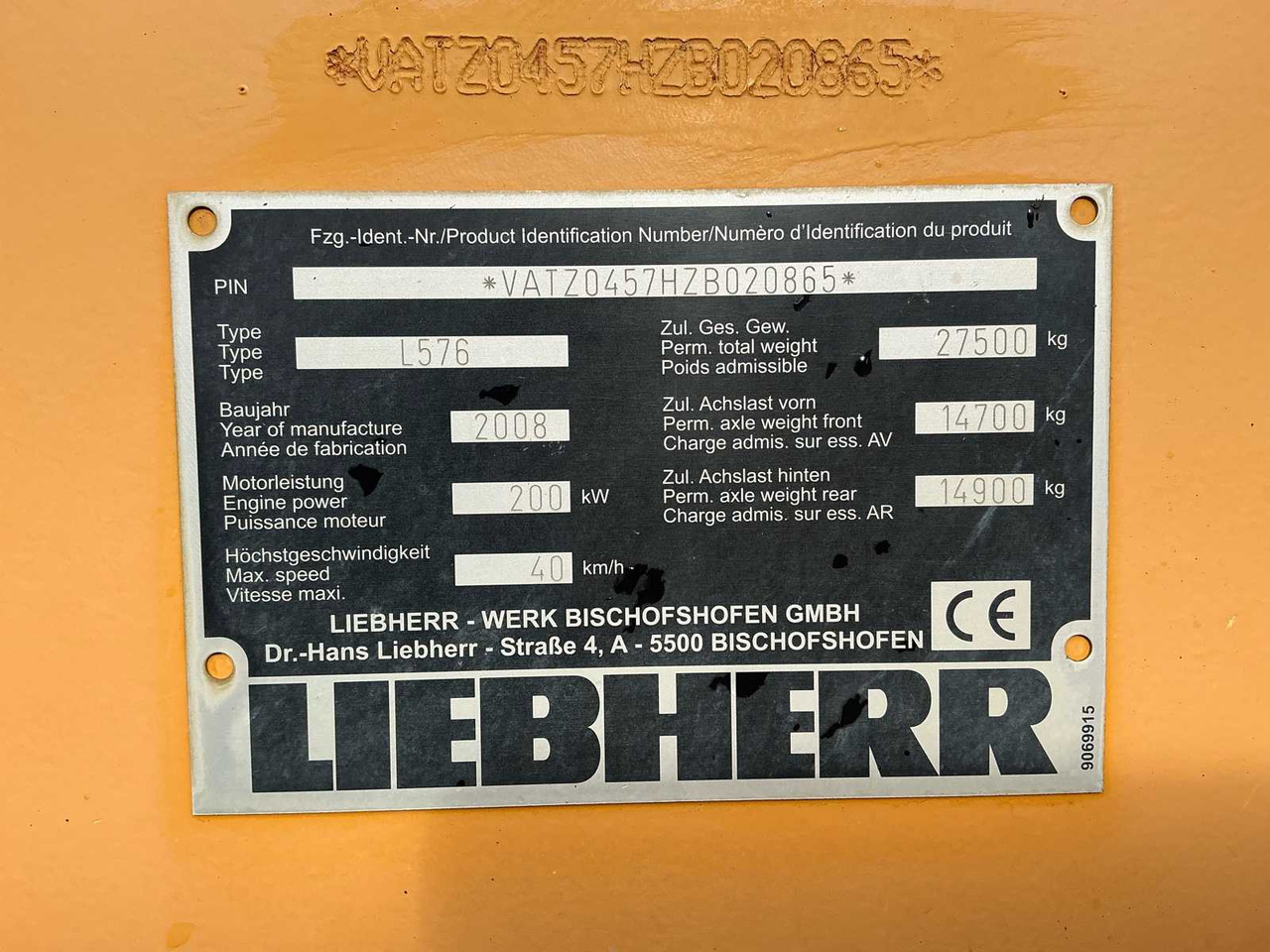 Wheel loader Liebherr L576 2plus2