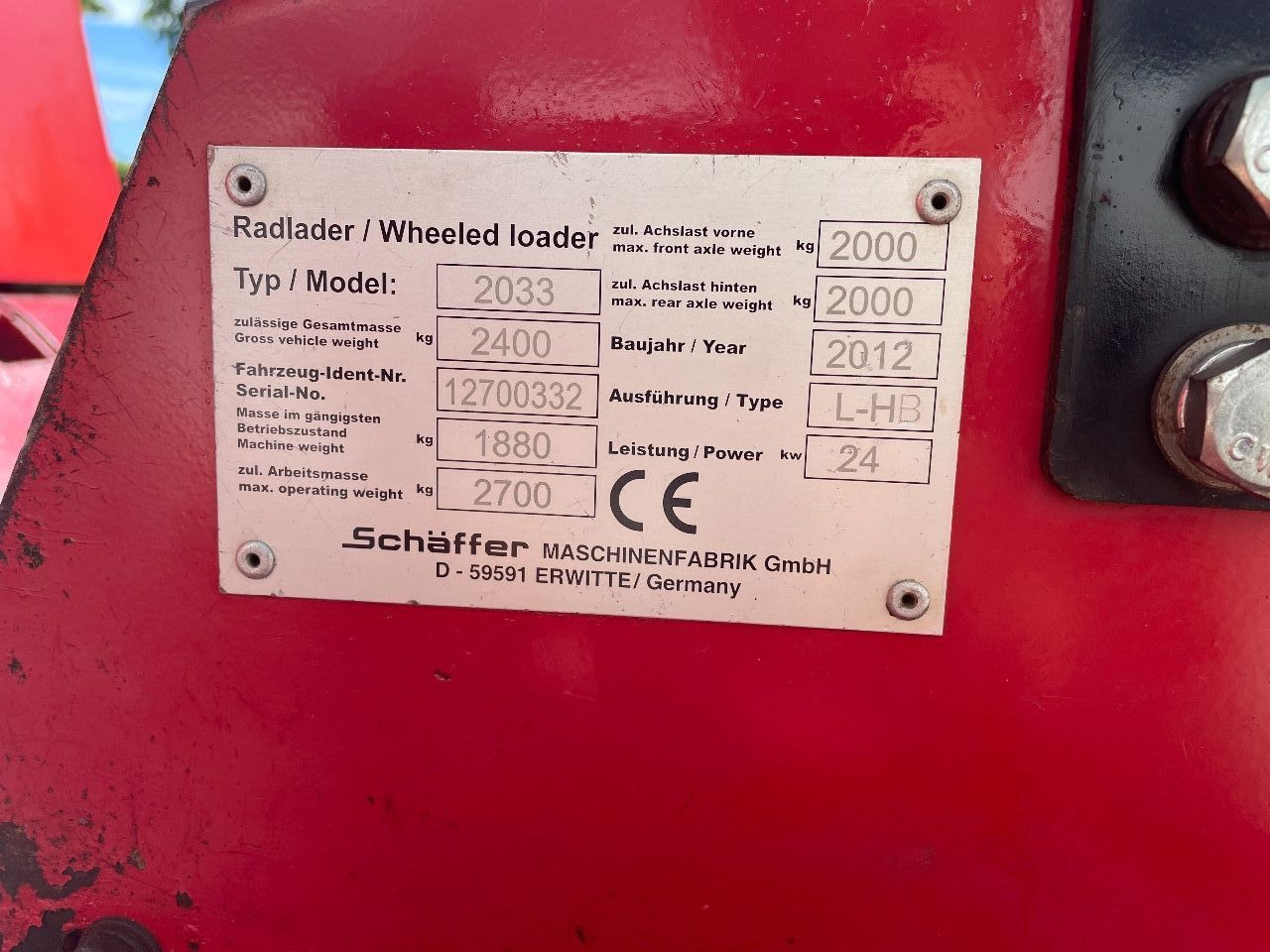 Wheel loader Schäffer 2033