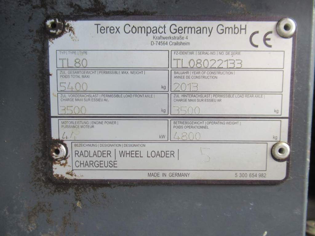Wheel loader Terex TL80 Klappschaufel Gabel