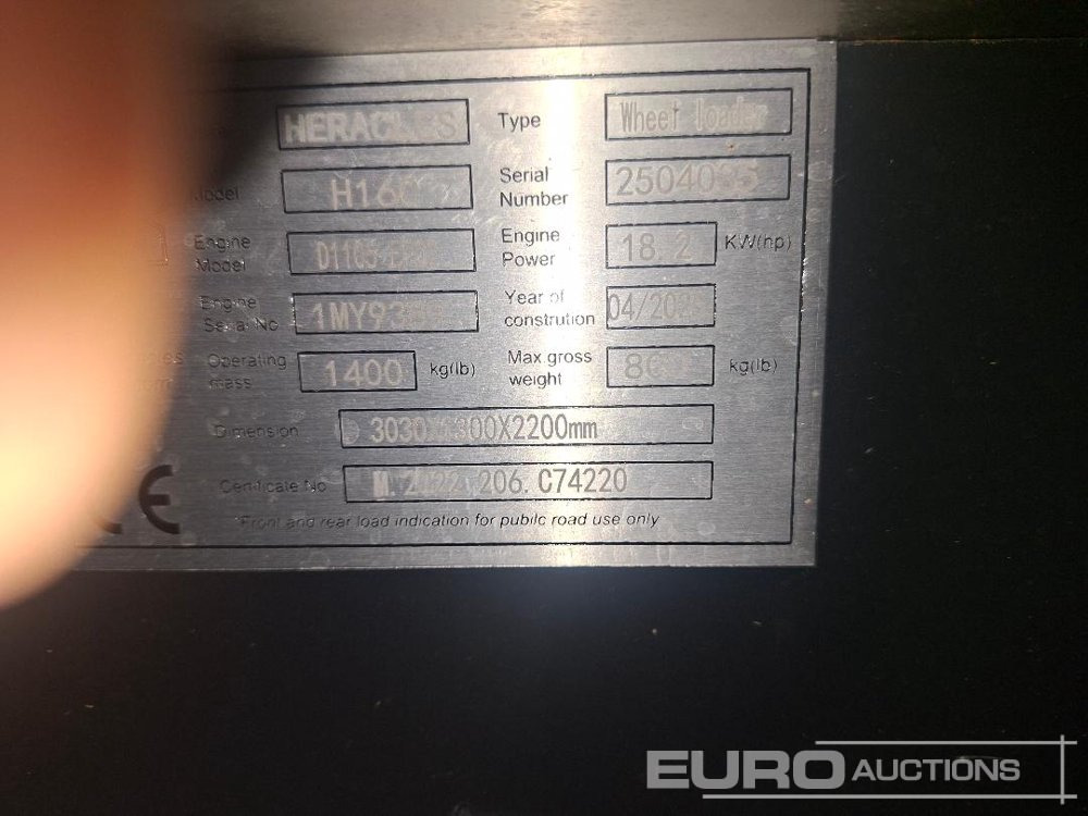 Wheel loader Unused 2025 Heracles H160