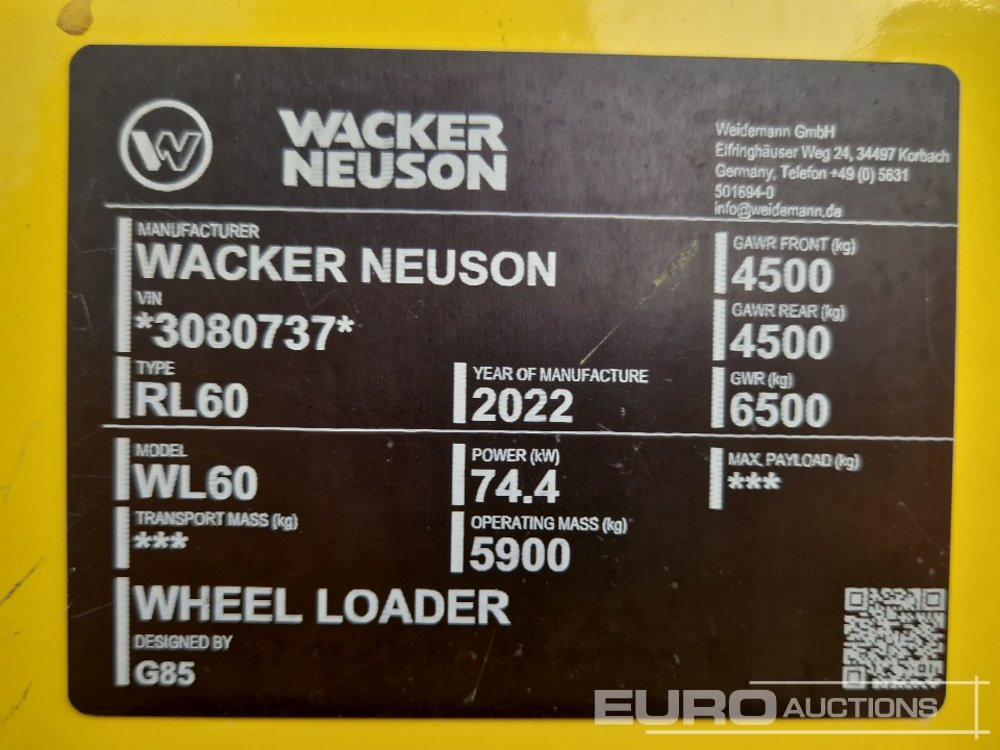 Wheel loader Unused Wacker Neuson WL60