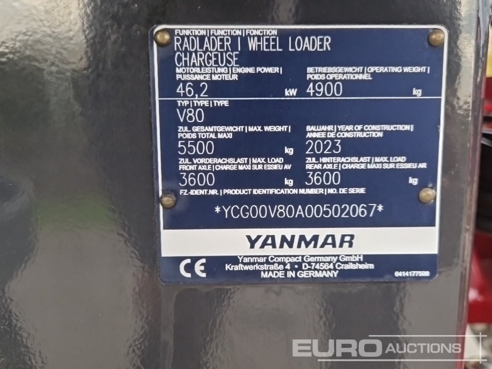 Wheel loader Unused Yanmar V80