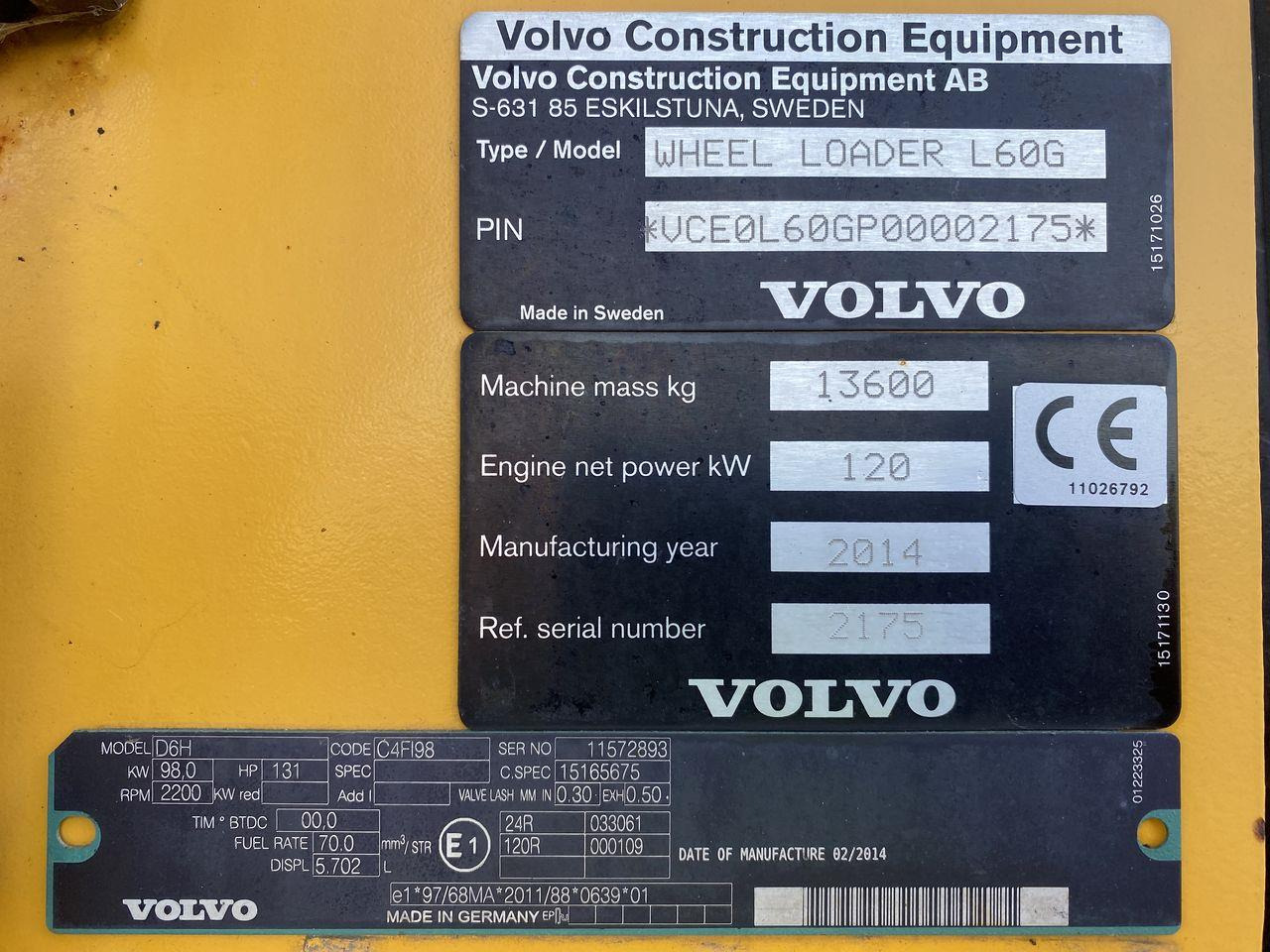 Wheel loader Volvo L60G