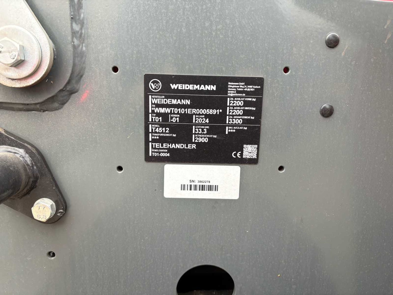 Wheel loader WEIDEMANN T4512 - FORKLIFT