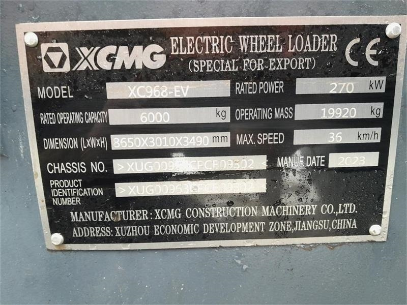Wheel loader XCMG XC968-EV ELEKTRISK