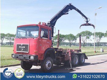 Forestry trailer, Crane truck MAN 26.361 F8 6x6 full steel: picture 1
