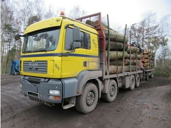 Forestry trailer MAN 3248 8x4 TGA, Holzkran Epsilon E 165 Z Plus: picture 1