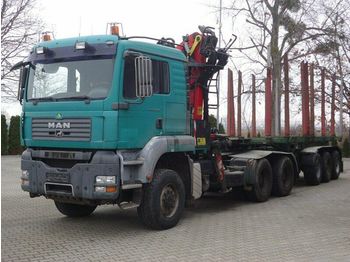 Forestry trailer, Truck MAN TGA 33.440 6X6 BL Holzkran Epsilon + Anhänger: picture 1