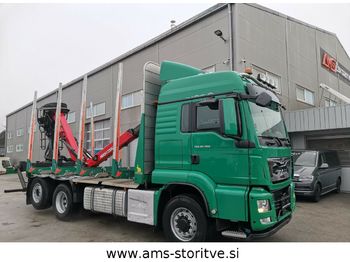 Forestry trailer, Truck MAN TGS 26.500  6X4 Hydrodrive mit Kran: picture 1
