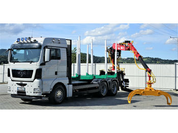 Forestry trailer MAN TGX 33.540 Holztransporter + Kran Topzustand 6x4: picture 1