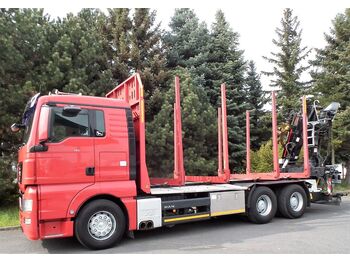 Forestry trailer, Truck MAN TGX 33.680 V8 Holzlader + KRAN + 6x4 + 390tkm: picture 1