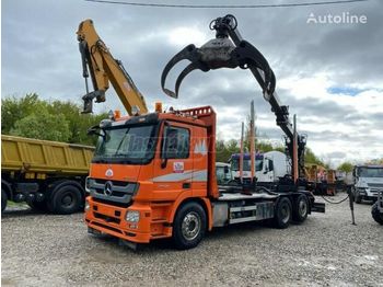 Forestry trailer, Crane truck MERCEDES-BENZ Actros 2540 6x2 Darus Rönkszállító: picture 1