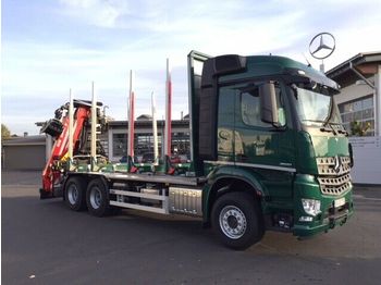 New Forestry trailer, Crane truck Mercedes-Benz Arocs 2651 L 6x4 + Holztransporter: picture 1