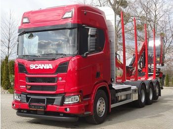 Forestry trailer, Crane truck Scania R500 XT 8x4 EURO6 Holztransporter wie NEU!: picture 1