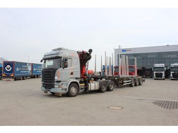 Forestry trailer, Truck Scania R 450, PALFINGER EPSILON, RETARDER + TOM NR42.27: picture 1