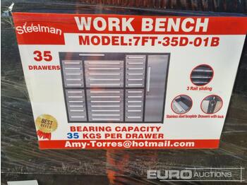 Workshop equipment Unused 2022 Steelman 7' Work Bench, 35 Drawers, 1 Cabinet: picture 1