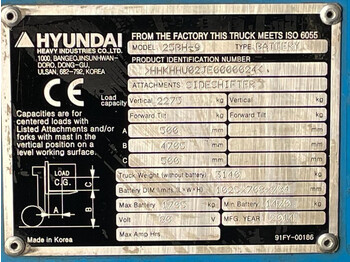 Electric forklift Hyundai 25BH-9 Elektra 2.5 ton Triplex Freelift Sideshift Heftruck: picture 4
