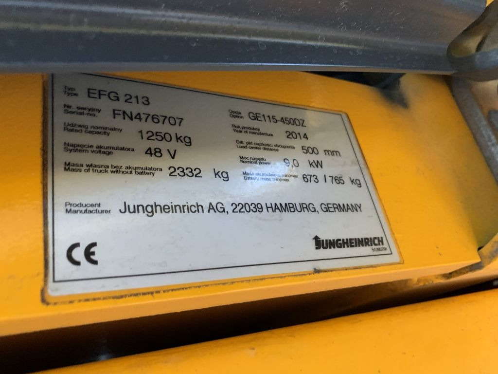 Leasing of  Jungheinrich EFG213 Jungheinrich EFG213: picture 4