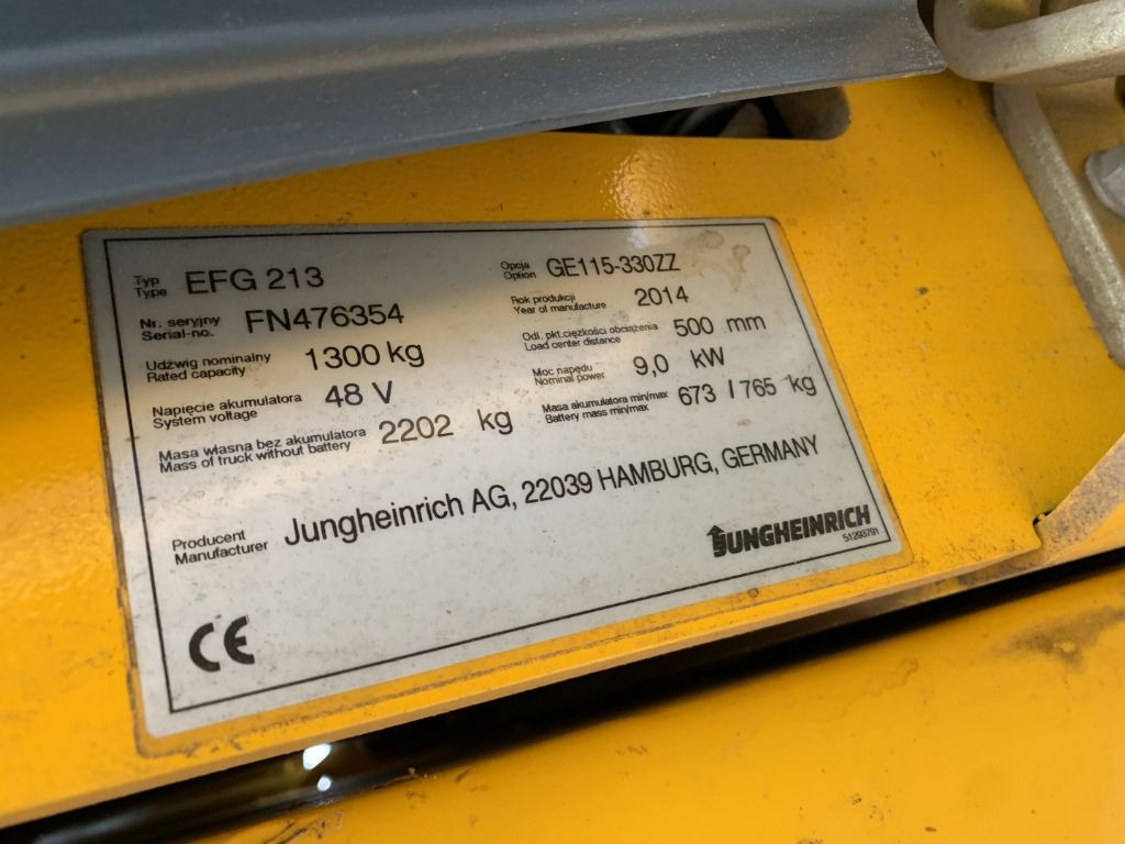 Electric forklift Jungheinrich EFG213: picture 4