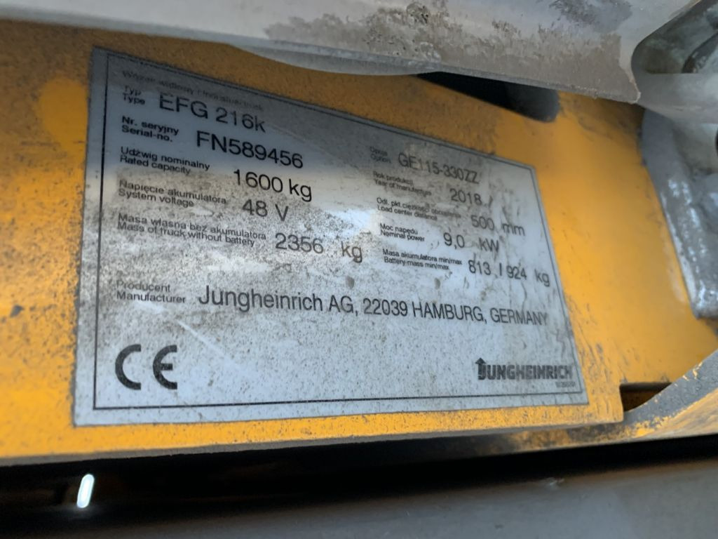 Electric forklift Jungheinrich EFG216k: picture 4