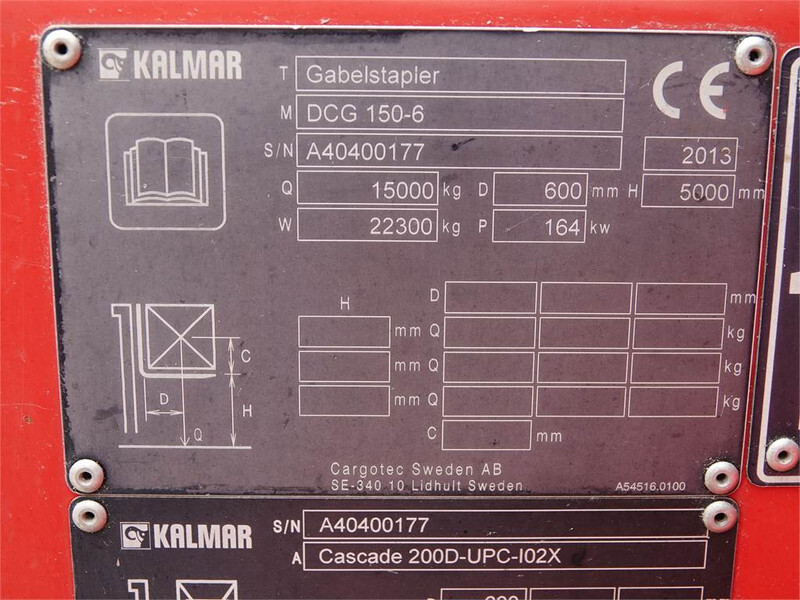 Diesel forklift Kalmar DCG 150-6 - Excellent Condition / CE: picture 19