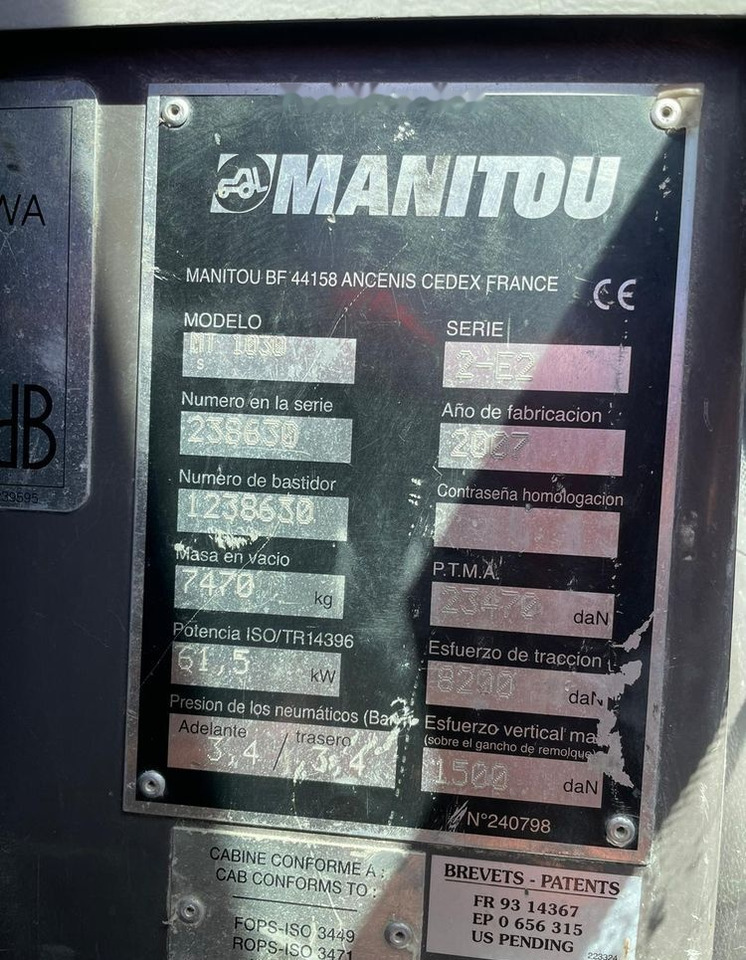 Leasing of Manitou MT1030 2-E2 Manitou MT1030 2-E2: picture 16