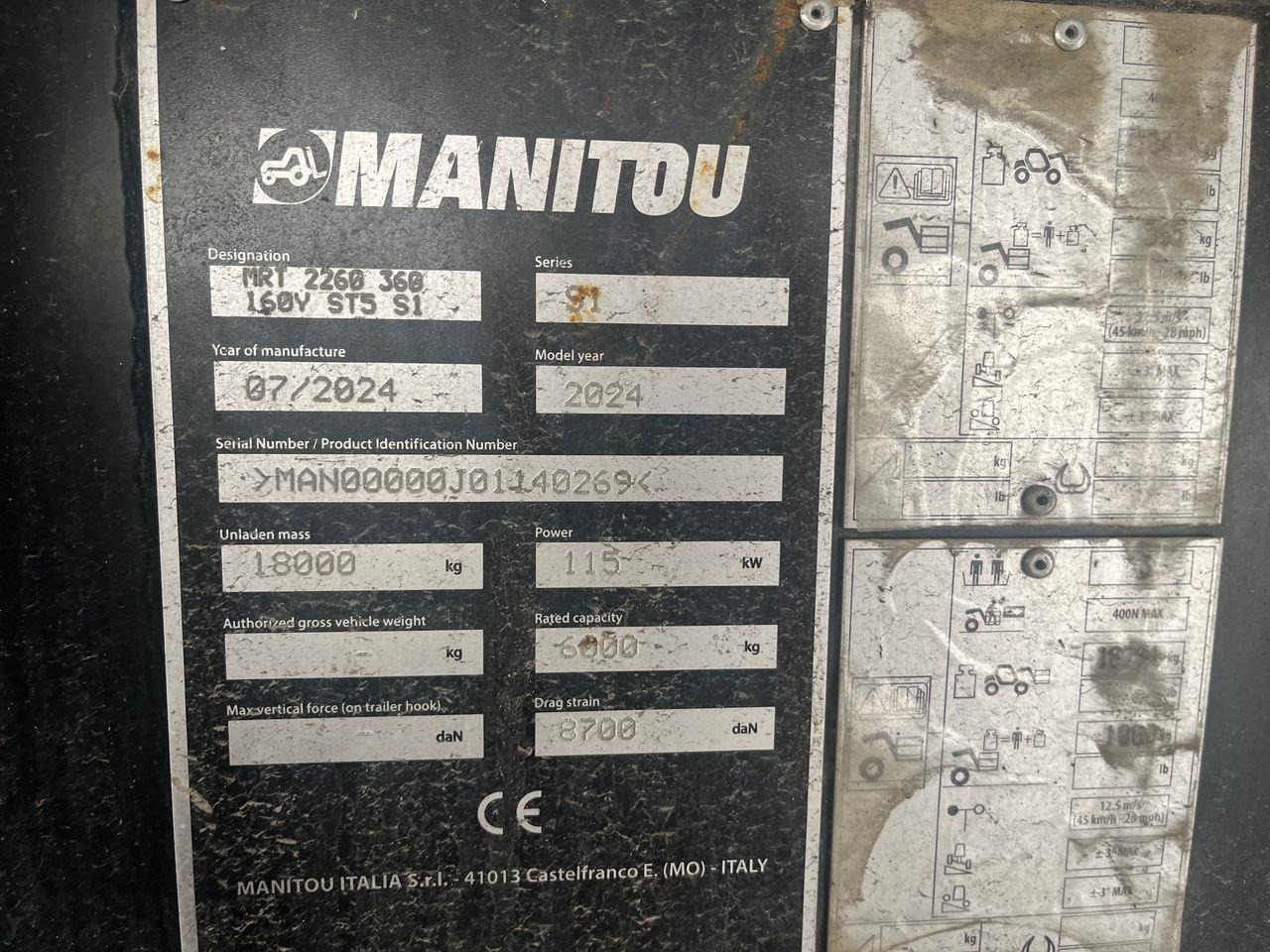 Telescopic handler Manitou MRT2260 VISION+ ST5