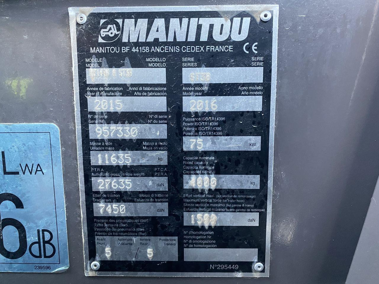 Telescopic handler Manitou MT1440A ST3B