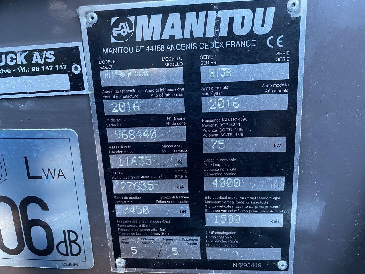 Telescopic handler Manitou MT1440A ST3B