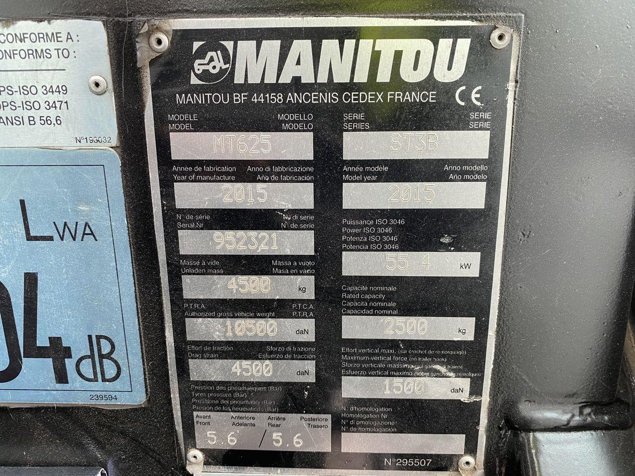 Telescopic handler Manitou MT625H Comfort