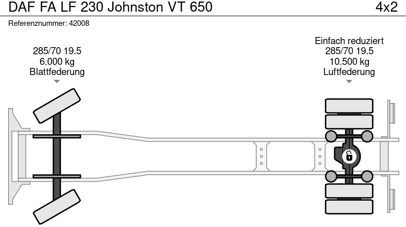 Road sweeper DAF FA LF 230 Johnston VT 650: picture 17