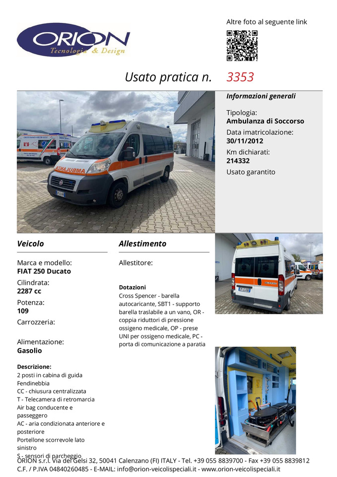 Ambulance ORION - ID 3353 FIAT DUCATO 250: picture 7