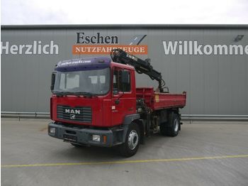 Sklápač MAN ME 18.250 B Meiller 3-S-Kipper, Hiab 085-2 Kran