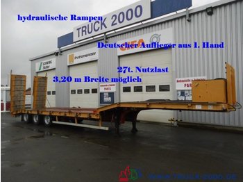 Low loader semi-trailer for transportation of heavy machinery 3 Achs hydr.Rampen Deutscher Auflieger bis 3.20m: picture 1