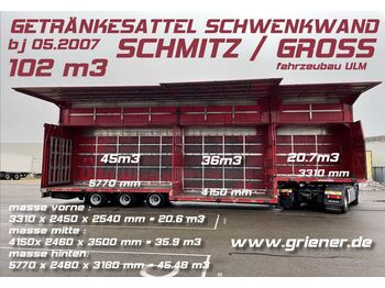 Schmitz Cargobull JUMBO /GETRÄNKE SCHWENKWAND BPW 102 M3 !!!!!!!!!  - beverage semi-trailer