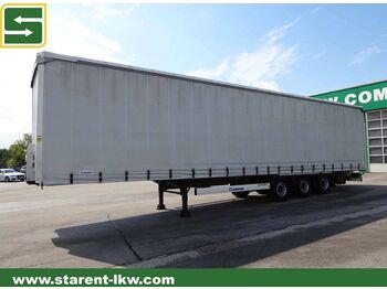 Curtainsider semi-trailer Krone Megatrailer, Hubdach, Liftachse, BPW-Achsen
