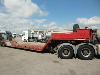Low loader semi-trailer for transportation of heavy machinery Dinkel Tieflader für Harvester DSATV 36000 2x Lenkachsen: picture 1