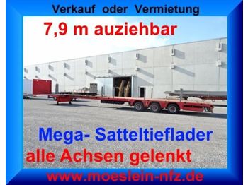 Low loader semi-trailer Doll 3 Achs Mega Tieflader, Ausziehbar, 3 x Gelenkt: picture 1