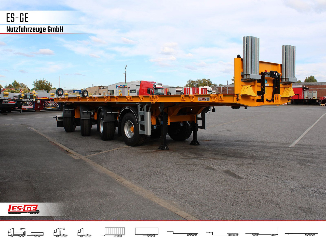 Dropside/ Flatbed semi-trailer ES-GE 4-Achs-Ballastauflieger