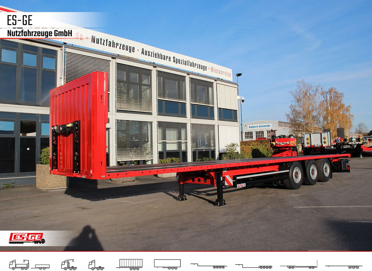Dropside/ Flatbed semi-trailer Kögel Multi Chassis. Rungen