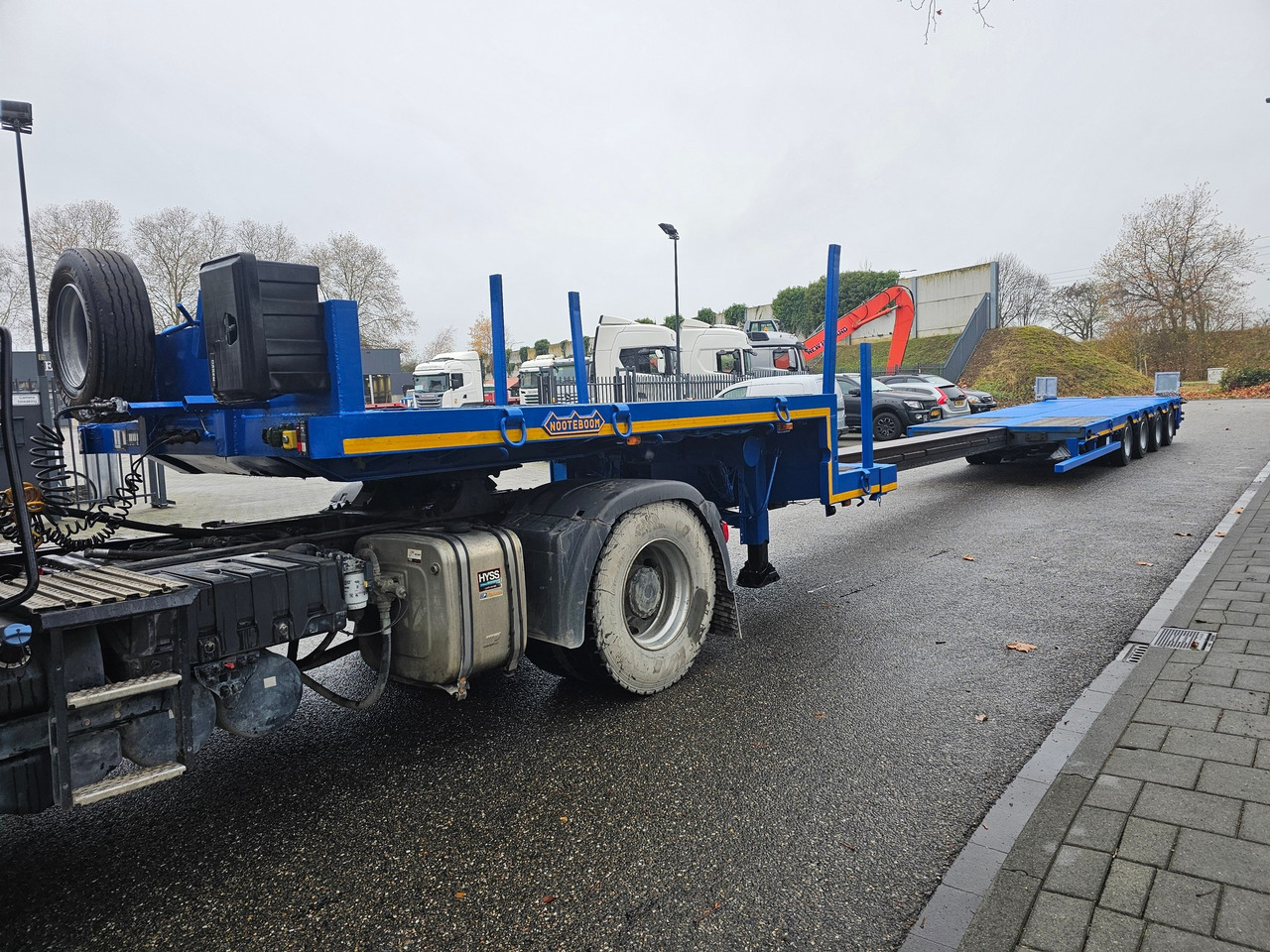 Dropside/ Flatbed semi-trailer Nooteboom MCO-58-04V Telescopic