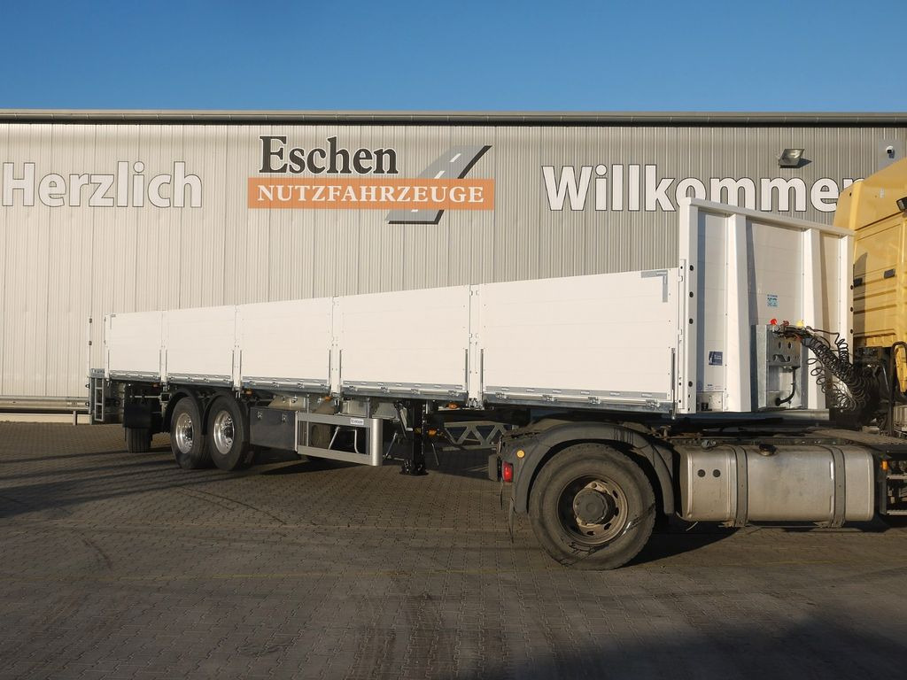 Dropside/ Flatbed semi-trailer Schröder 12,85m*Rollkran-Kran*Pritsche Lenkachse