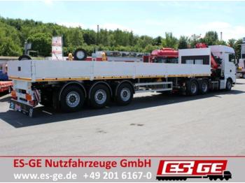 Dropside/ Flatbed semi-trailer ES-GE 3-Achs-Sattelauflieger - Bordwände - Heckauszug: picture 1
