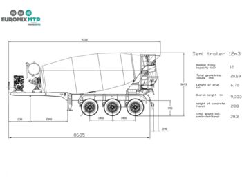Tank semi-trailer for transportation of silos EUROMIX MTP 12m³ Betonmischer: picture 1