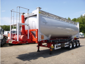 Tank semi-trailer for transportation of food Feldbinder Food/powder tank container alu 40 m3 + tipping chassis: picture 1