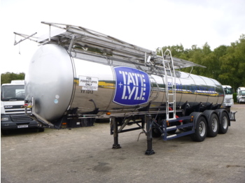 Tank semi-trailer for transportation of food Feldbinder Food tank inox 23.5 m3 / 1 comp + pump: picture 1